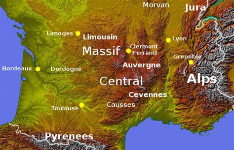 Mountain Ranges In France Map - Emmy Norrie