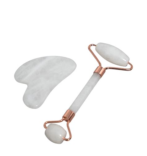 Clear Quartz Facial Roller And Gua Sha Set Ownlabelskincare