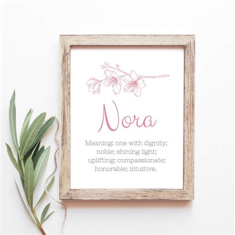 Meaning Of The Name Nora Sign Etsy