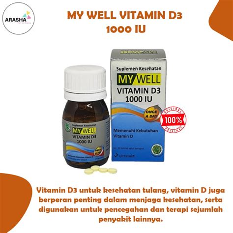 Jual My Well Vitamin D3 1000 IU Memenuhi Kebutuhan Vitamin D Isi 20