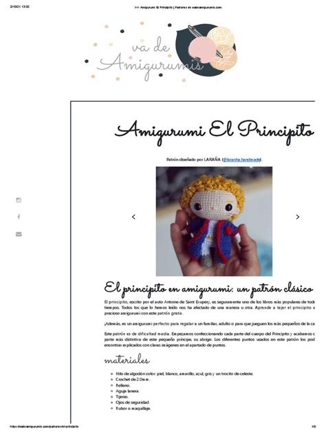 Amigurumi El Principito Patrones De Descargar Gratis Pdf