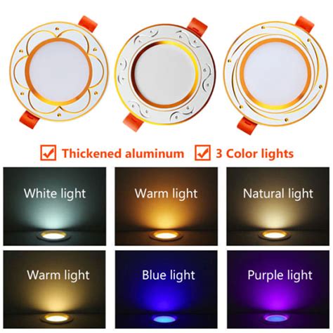 LED Downlight Recessed Pin Lights Panel Ceiling Light 3 Colors Led