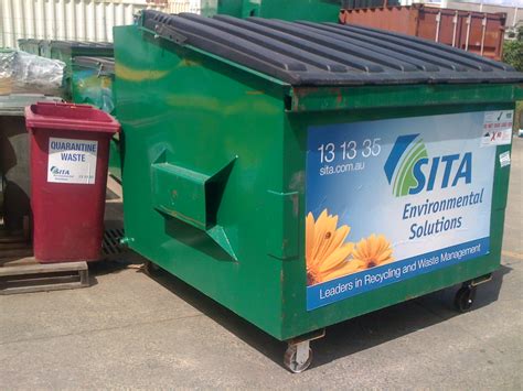 3m3 Front Lift Bin Painted With Sticker On Front Skip Factory