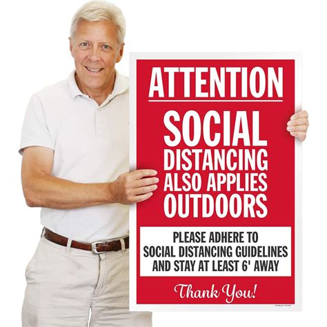 SmartSign Attention Social Distancing Also Applies Outdoors Corrugated