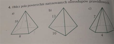 Oblicz Pola Powierzchni Narysowanych Ostros Up W Prawid Owych Konieczny