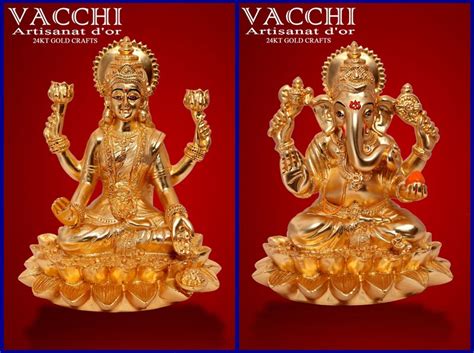 Gold Plated Lakshmi Ganesha Idols By Vacchi Manufacturer And Supplier