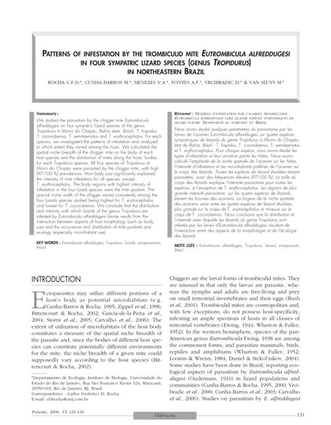 patterns  infestation   trombiculid mite eutrombicula