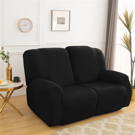 Rosnek 6-Pieces Recliner Sofa Covers Stretch Reclining Couch Covers for 2 Cushion Reclining Sofa ...