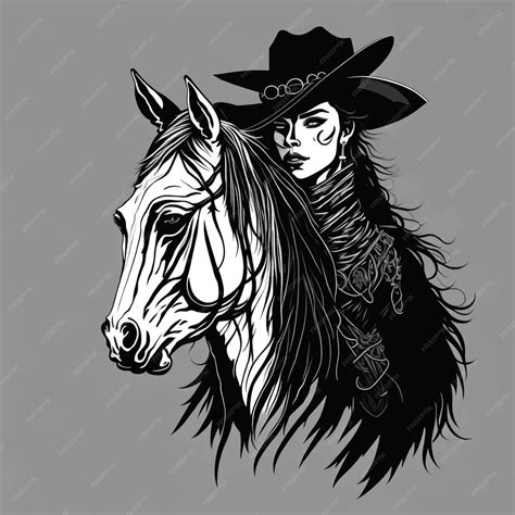 Premium Vector | Cowboy with horse vector