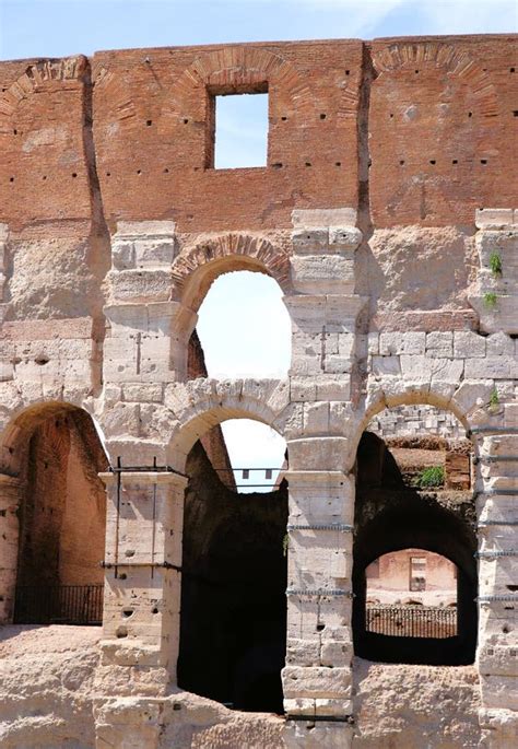 Ancient Historic Ruins Of The Colosseum In Rome Italy Stock Image