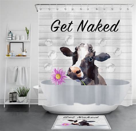 Inpercust Rustic Farmhouse Cow Print Shower Curtain For Bathroom D Cor