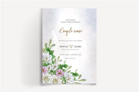 Plantilla De Invitaci N Floral De Despedida De Soltera Vector Premium