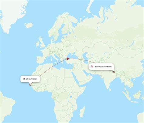 Flights From Kathmandu To Banjul KTM To BJL Flight Routes