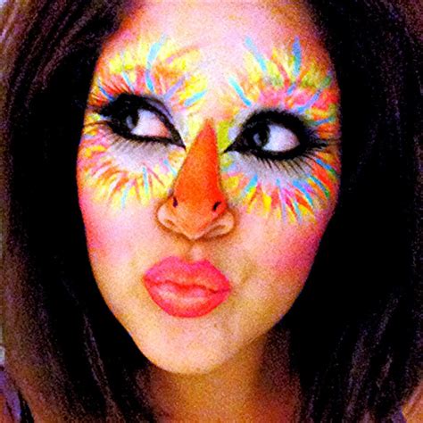 Colorful Bird Makeup So Pretty Very Colorful And Makes The Eyes Pop