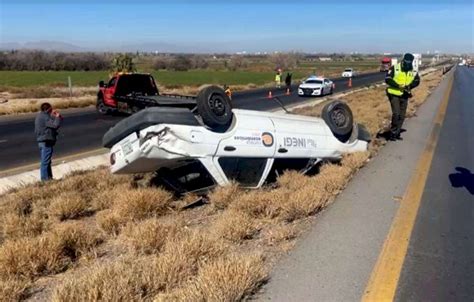 Vuelca Carro Del Inegi En La Carretera A Delicias La Opci N De Chihuahua