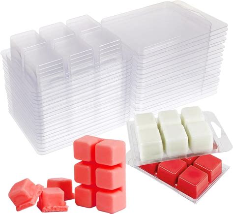 Wax Melt Molds 100 Packs Wax Melt Clamshells 6 Cavity Cubes Clamshells