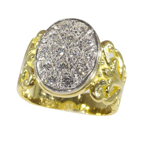 18 Kt Yellow Gold Ring Diamonds Total Diamond Weight Catawiki