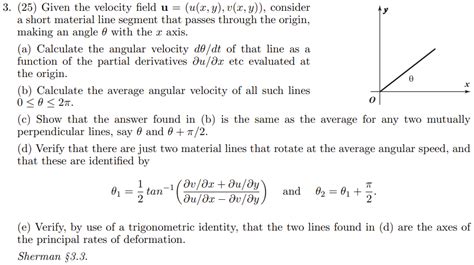 Solved Given The Velocity Field U U X Y V X Y Chegg