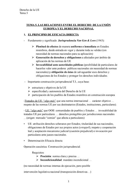 Tema Apuntes Tema Tema Las Relaciones Entre El Derecho De