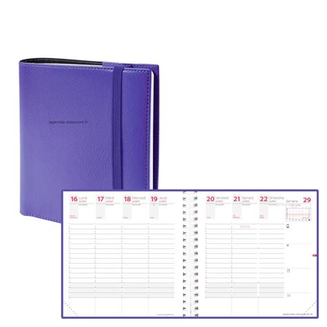 Agenda Quovadis Time Life Medium Violet Septembre X Cm Semaine