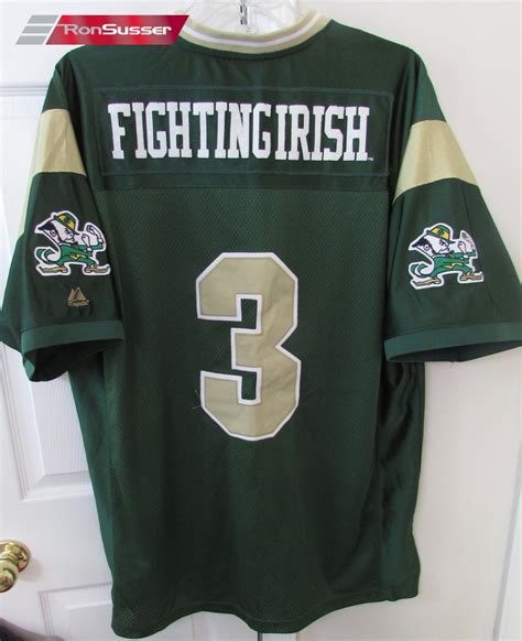 Ncaa Notre Dame Fighting Irish Green 3 Jersey By Majestic Xl Euc