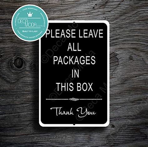 Buy Deca Moda Please Leave Packages In This Box Sign Black White