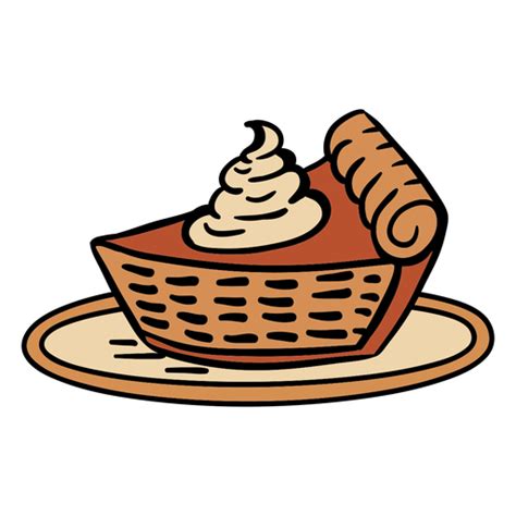 Hand Drawn Pumpkin Pie On Plate Png And Svg Design For T Shirts