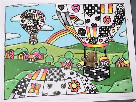 Bobbie Goods Hot Air Balloons In 2025 Coloring Book Art Colouring Pages Coloring Pages