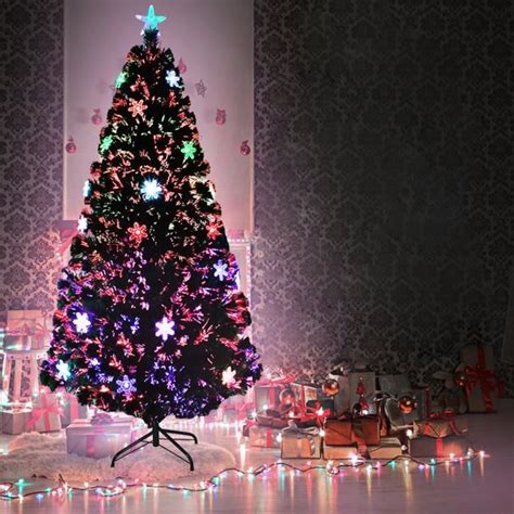 YRHOME Sapin de Noël Artificiel 120cm Arbre de Noël Lumineux en Fibre