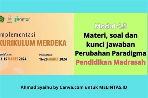 Materi Soal Dan Kunci Jawaban Pelatihan Pintar Kemenag Modul 4 5