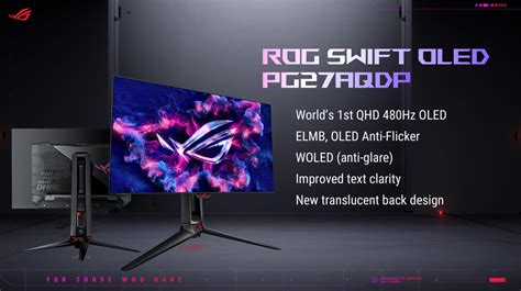 Asus Lancia Il Rog Swift Oled Pg Aqdp Primo Monitor Oled P Hz