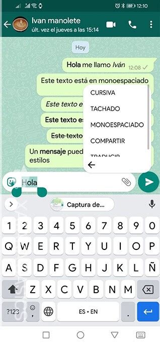 Cómo cambiar el tipo de letra en WhatsApp con una tipografía que otros