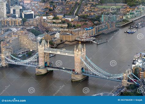 Famous Tower Bridge Over The River Thames In Broad Daylight Side View