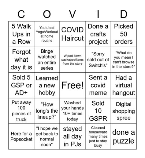 COVID Bingo Card