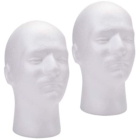 Pack Male Styrofoam Head Inch Man Mannequin Manikin Foam Heads Wig