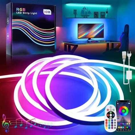 Rgb Ruban Led Néon 2M Bande Led Ip65 Étanche 220V Dimmable Flexible