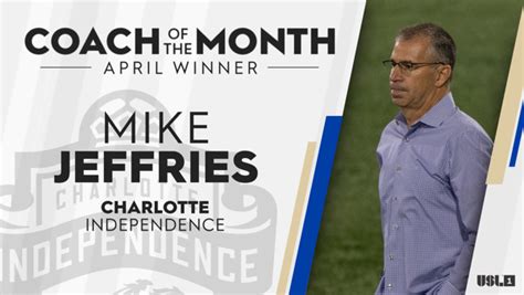 Charlottes Mike Jeffries Voted Usl League One Coach Of The Month For April