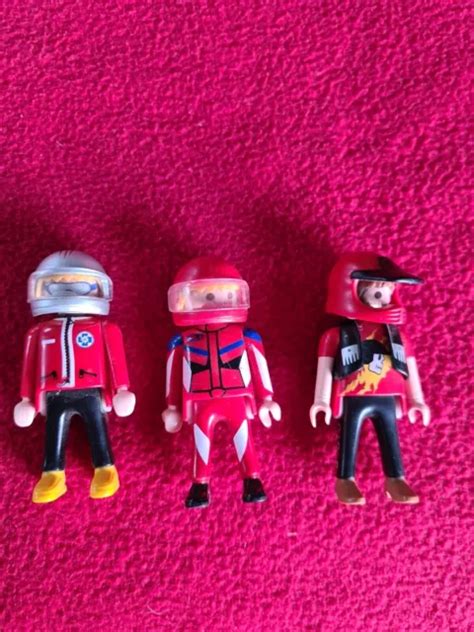 L Playmobil Figurines Personnages Lot De Motard Moto Avec Casque Eur