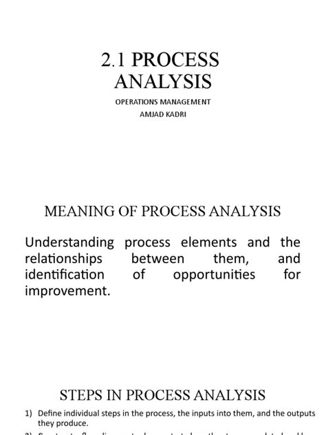 Process Analysis: Understanding Process Elements, Identifying ...