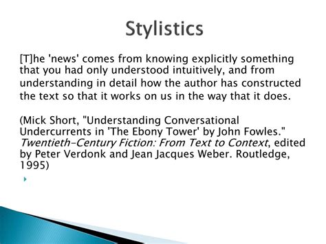 Ppt Stylistics Powerpoint Presentation Free Download Id 2473799