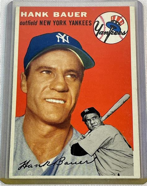 Lot 1954 Topps 130 Hank Bauer New York Yankees Baseball Card