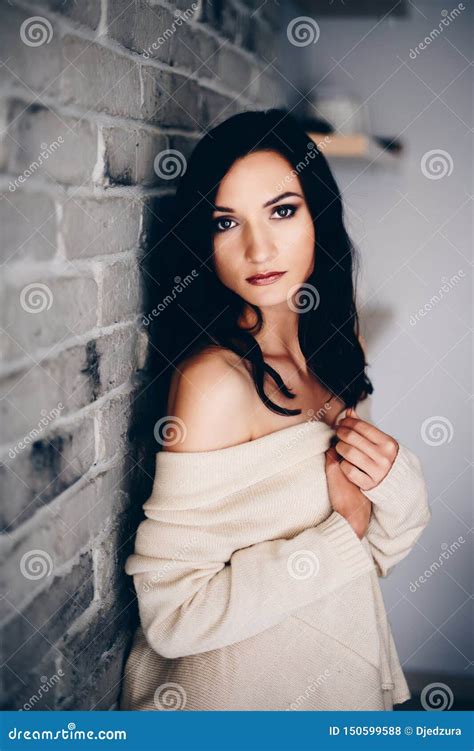 Beauty Romantic Brunette Woman Stock Photo Image Of Wall Vogue