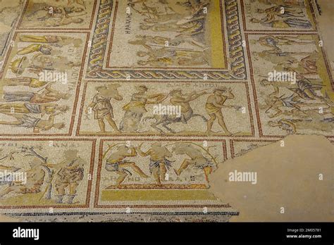 View Of An Ancient Roman Era Mosaic Floor Of The Dionysus House In