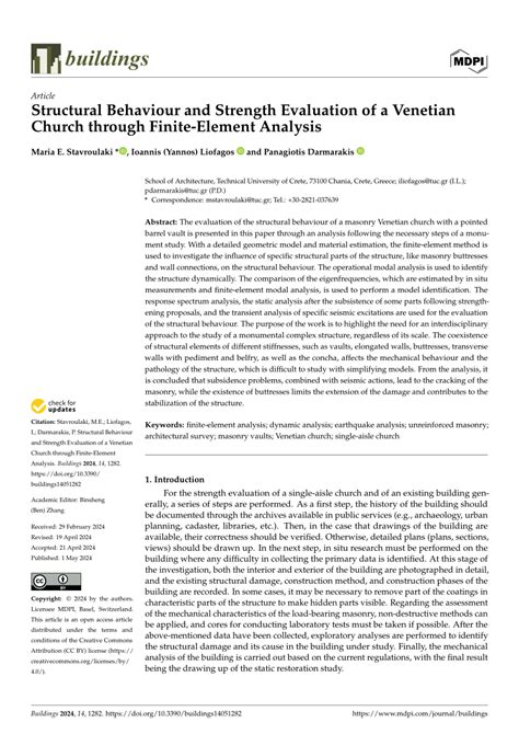 PDF Structural Behaviour And Strength Evaluation Of A Venetian Church