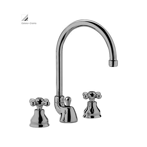 Paffoni Iris Mitigeur Lavabo Trous Chrome Blanc Ceramicstore