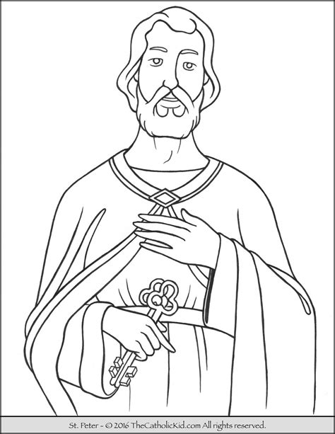 Saint Peter Coloring Page The Catholic Kid