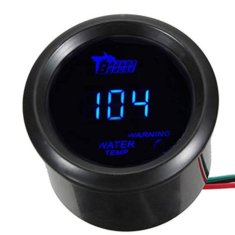 Esupport Car Mm Digital Water Temp Gauge Blue Led Fahrenheit F