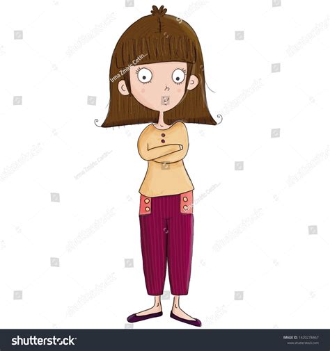 Cute Brunette Female Character Smiling Stock Illustration Shutterstock