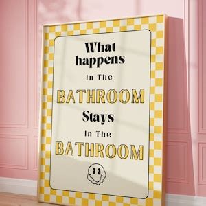 Retro Funny Bathroom Wall Decor Funky Bathroom Decor Retro Typography