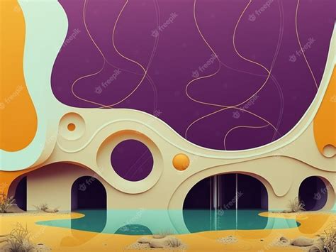 Premium Photo | A digital illustration of a cave with a purple ...